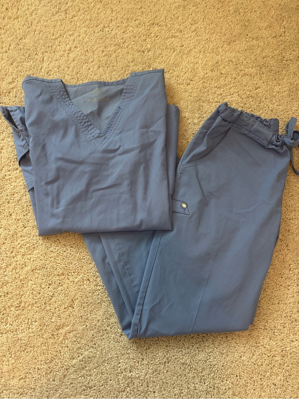 Cherokee Women's Scrub Set - Slate Blue Top & Pants